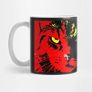 ANGRY CAT POP ART - YELLOW BLACK RED Mug